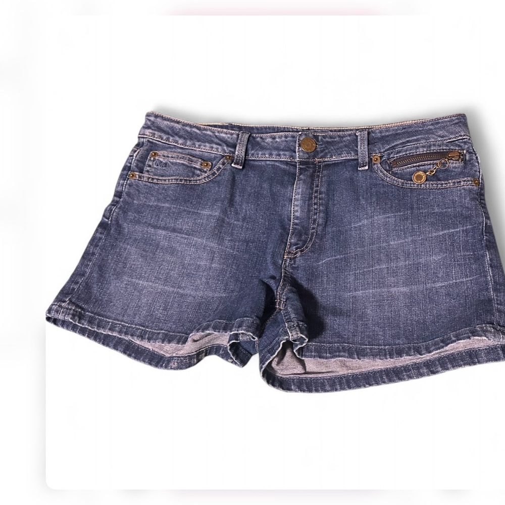 Y2K style Marc by Marc Jacobs denim shorts gold zipper detail designer size 12 - Picture 2 of 11